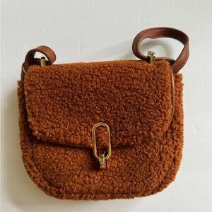 Brown Shearling Crossbody Bag